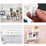 Aililong Lot de 20 supports photo en bois - Pour mariages et fêtes - Avec adhésif double face et fonction porte-cartes de menu