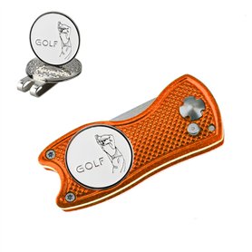 Crestgolf Golf Divot Tool avec Bouton Pop-up et Marqueur de Balle Magnétique Pitch Mark Mini-Outil Portable et Pliable Léger