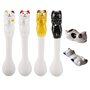 Smavles Cuillères à Thé 4 Pcs Cuisine à Domicile Cuillère à Café Céramique Cuillère à Chat et 2 Repose Baguettes pour Thé