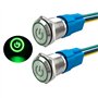 Aiqeer 2 Pièces 16 mm Commutateur Bouton-Poussoir Auto-Bloquant