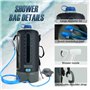 AFISHTOUR Sac de douche portable de camping – Sac d'eau solaire de 12 L avec pompe à pied et pommeau de douche – Douche de campi