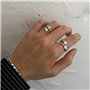 Double Foudre Boulonner Anneau Ouvert Pour Hommes Femmes Acier Inoxydable Mode Punk Personnalisé Unique Réglable Déclaration Eng