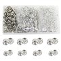 BetterJonny Lot de 200 boutons-pression en métal 12 mm et 10 mm pour coudre des vêtements - Argenté