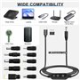 Hoembpn Cable Alimentation Adaptateur PD/USB vers DC 5V,9V,12V,15V,20V Tension Réglable Type C Mâle to 5.5x2.1mm Cordon Chargeur