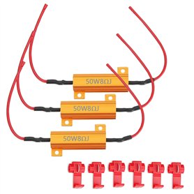 Hoembpn 3pcs 50W 8 ohms Résistance de Charge LED Décodeur Fix Fast Hyper Flasher/Code D’erreur Avertissement LED Clignotants Rés