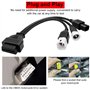 Hoembpn 3 4 6 broches OBD2 Câble de diagnostic Moto OBD II Système de moteur Outil de diagnostic Lecteur de code d’erreur vers a