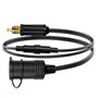 Hoembpn 30cm Prise Din Mâle Européenne Adaptateur Allume-cigare Rallonge Étanche avec Fusible 10A, 12V/24V Din Male Plug Secteur