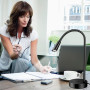 Licchily Lampe de bureau à LED, lampe de bureau à col de cygne en silicone flexible, lampe de table pour la lecture avec port de