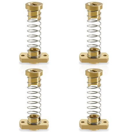 GZLCEU Lot de 4 écrous anti-retour T8 en laiton pour imprimante 3D Ender CR Tornado CNC Axe Z 8 mm Tige filetée Acme