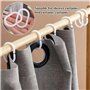 12 Crochets De Rideau De Douche En Forme De S, 12 Anneaux De Rideau D'Ouverture En Forme De C, Crochets De Douche Coulissants, P