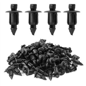 100 Morceaux De Clips De Fixation en Plastique Noir