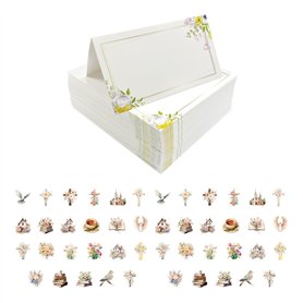 BIFHIG 100 Morceaux De Cartes Pliantes Florales Et 46 Morceaux D'Autocollants Floraux
