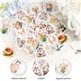BIFHIG 100 Morceaux De Cartes Pliantes Florales Et 46 Morceaux D'Autocollants Floraux, Cartes Décoratives D'Événements, Autocoll