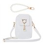 1 Poche De Téléphone Mobile Blanc Et 1 Pendentif