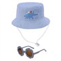 1 Morceau De Pot Dinosaure Bleu Et 1 Paire De Lunettes De Soleil Pour Enfants