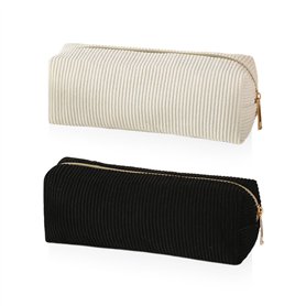 Trousse À Cosmétiques En Velours Côtelé 2 Pièces