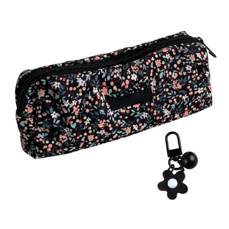 1 Sac De Rangement En Velours Côtelé Et 1 Pendentif Fleur