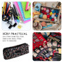 1 Sac De Rangement En Velours Côtelé Et 1 Pendentif Fleur, Sac De Rangement Rétro, Trousse À Cosmétiques, Trousse De Toilette, T