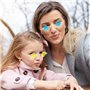 YSDYY 5 Pièces Runde Frame Eyes Et 5 Tissus en Verre Noir, Lunettes De Soleil Rétro Punk, Lunettes De Soleil À La Mode, Accessoi