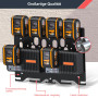 DITKOK Support Mural 3 en 1 pour Batterie Worx, Support en métal pour 4 Batteries de 20 V, étagère de Rangement pour 2 chargeurs