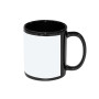 MR.R 11 oz ensemble de 6 tasses à café de sublimation en céramique noire pleine couleur avec patch de transfert thermique blanc