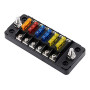 Jtron boitier fusible 12v auto 6 voies boite fusible pour ATO/ATC 1-20A fusible DC32 V M5 connecteur à vis porte-fusible avec fu