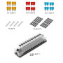Jtron boitier fusible 12v auto 12 voies boite fusible pour ATO/ATC 1-20A fusible DC 32 V M5 connecteur à vis porte-fusible avec 