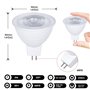 DoRight 3W RGB Ampoule LED GU5.3, 12V MR16 Dimmable Spot LED, 16 Couleurs avec Télécommande RGB+Blanc Froid 6000K, 3W Équivalent