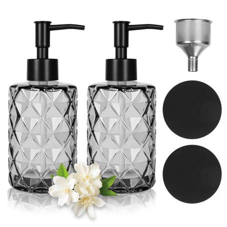 KIMIGO 2 Distributeur de Savon Noir Verre
