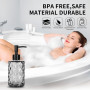 KIMIGO 2 Distributeur de Savon Noir Verre,330ml Distributeur Savon pour Cuisine/Salle de Bain,Flacon Pompe Vide Rechargeable ave