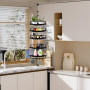 BBWELL Etagere Douche Telescopique,Étagères de Salle de Bains,réglable en Hauteur sans perçage, en Acier Inoxydable,avec 5 Panie