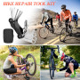 BBWELL Kit Reparation Velo,Kit Rustine Velo,Trousse Outils de VéLo,Outil Multifonction 17 en 1,Trousse Multifonction Outils Pneu