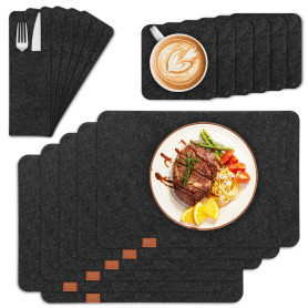 BBWELL Sets de Table en Feutre 18 pièces