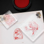 Blocs de Timbre Stamp Bloquer Acrylique Transparent avec Lignes Grille