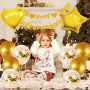 16 Pièces Bannière à la Maison de Bienvenue Ballon Welcome Home Famille Décoration Bannière Paillettes bannière Bunting pour Déc