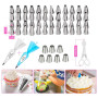 Natseekgo Plateau Tournant de Gâteau,124 Kit de Pâtisserie Inclure Gâteaux Tournant, Poches et Douilles, Coupe-Gâteau, Seringue 