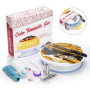 Natseekgo Plateau Tournant de Gâteau,124 Kit de Pâtisserie Inclure Gâteaux Tournant, Poches et Douilles, Coupe-Gâteau, Seringue 