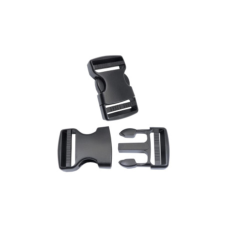 BAIWOAK Lot de 2 boucles à dégagement latéral en plastique robuste de 38 mm - Double boucle de sac à dos réglable - Sans couture