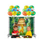 Deco Anniversaire Lion King Ballons de Fête Jungle Animaux Toile de Fond Photographie Anniversaire Animaux Foret Anniversaire Fê