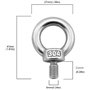 VOANZO Anneau De Levage Boulon À Oeil M6 / 0,24"Marine Poids Ascenseur en Acier Inoxydable Mâle Vis Vis Boulons 5 pcs