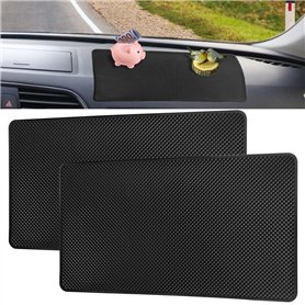 VCRANONR 2 PCS Tapis de Tableau de Bord en PVC 27*15cm Tapis Antidérapant Voiture Réutilisable Tapis Antidérapant Tableau de Bor