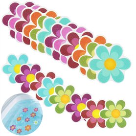 FIGFYOU 20 PCS Autocollants Baignoire Antidérapants en PEVE Autocollants Salle de Bain Antidérapants Fleur Autocollant de Douche