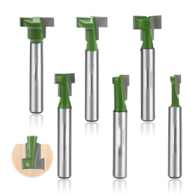 Tkxjry Lot de 6 fraises à rainurer en T, fraises à bois fendues, lot de fraises à rainurer en T, fraise à rainurer en T en carbu Tkxjry Lot de 6 fraises à rainurer en T