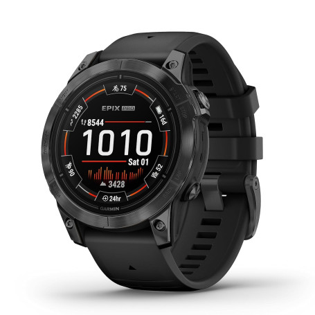 Garmin Epix Pro - Montre GPS Multisports connectée avec écran Amoled – Gray avec Bracelet Noir – Boîtier 47 mm (Reconditionné)