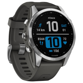 Garmin - Fenix 7S - Montres GPS Multisports connectée Haute Performance - Silver avec Bracelet Gris - Boitier 42 mm (Recondition