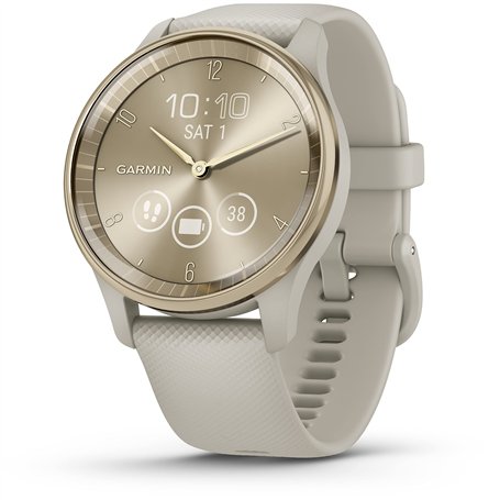 Garmin vívomove Trend - Montre connectée Hybride - Or crème avec Bracelet Lin (Reconditionné)