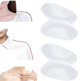 SEWSAW 2 Paire Épaulettes en Silicone Auto-AdhéSifs Transparents Épaulettes Coussinets Auto-AdhéSifs Épaule Rehausseur Coussinet