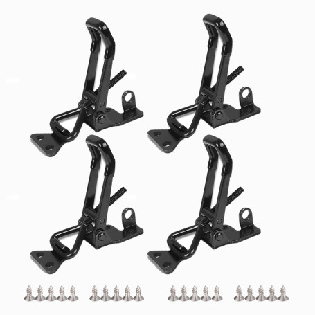 SEWSAW 4 Pièces Loquet à Bascule Fermoir Attache Rapide Clip de Loquet en Acier Pince à Bascule Réglable Fermeture a Levier pour