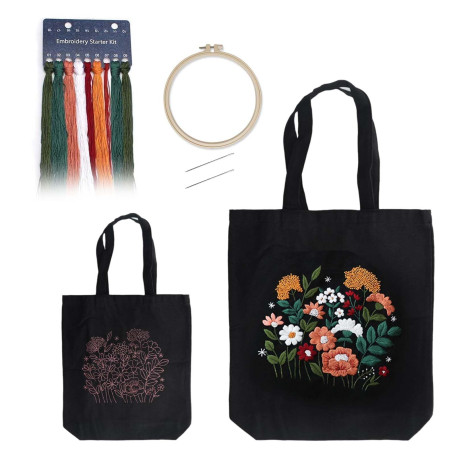 Sacs en toile - Kit de broderie noir avec sac