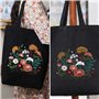 Sacs en toile - Kit de broderie noir avec sac,Kit de Broderie sur Toile Noire,produit non fini,Instructions incluses,compris aig